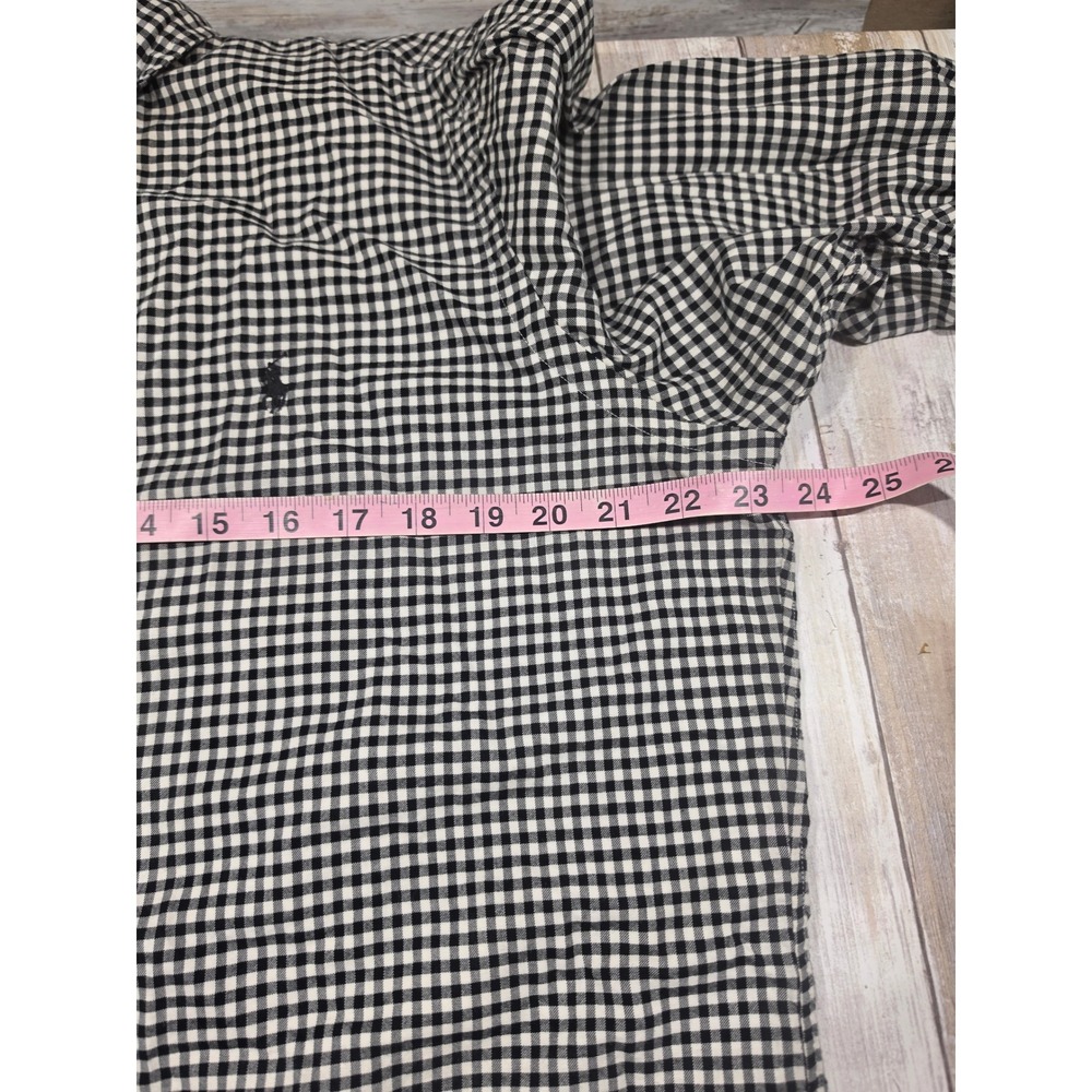 Ralph Lauren Mens Classic Fit Gingham Button Down Shirt Black White Large L - Picture 3 of 7